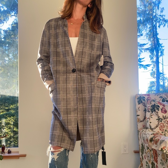 Anthropologie BlankNYC Plaid Blazer Jacket - Picture 1 of 4